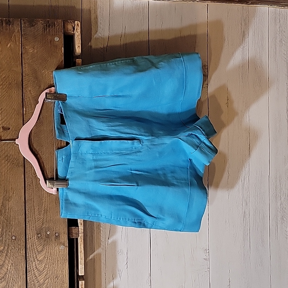 Rag & Bone teal shorts size 0 loose fit linen